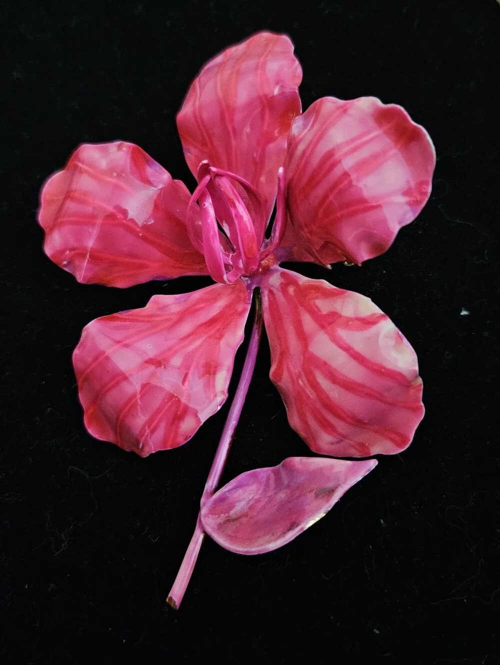 Vintage Pink Flower Brooch